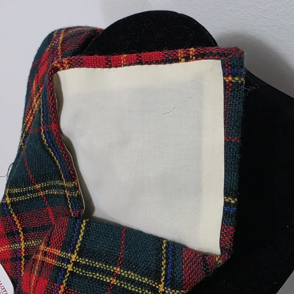 Vintage 70's Plaid Tartan Tie Green Red Yellow